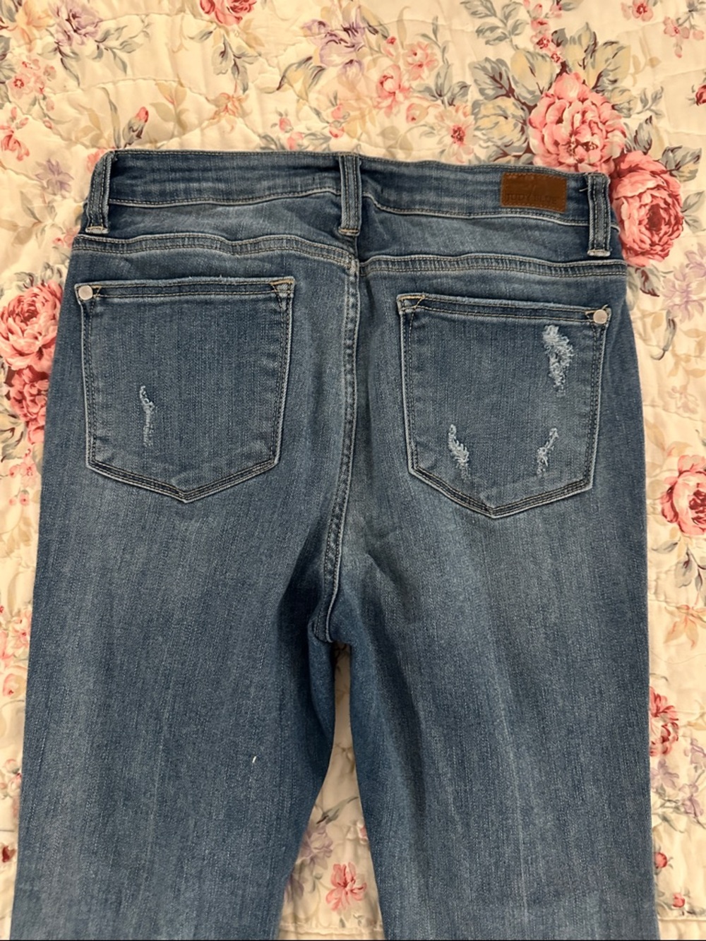 Judy Blue Medium Wash Distressed Skinny Jeans - Picture 8 of 9